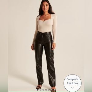 Abercrombie Criss Cross Vegan Leather Pants